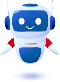 Bild eines kleinen blau-weißen Roboters, genannt Jo.di. Beim Anklicken von Jo.di öffnet sich die Seite für die Anmeldung oder Registrierung zum digitalen Zugang.